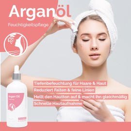 Fatima's Garden Argan Oil for Face, Hair, Skin and Nails - Bio Certified Through USDA and Ecocert - Pure Native, Cold Pressed, Moroccan Anti-Age Moisturiser 100ml