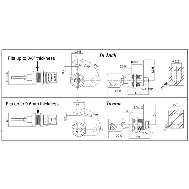 Admiral Locks 5/8” Tubular Cam Lock, Keyed Alike Removable Key