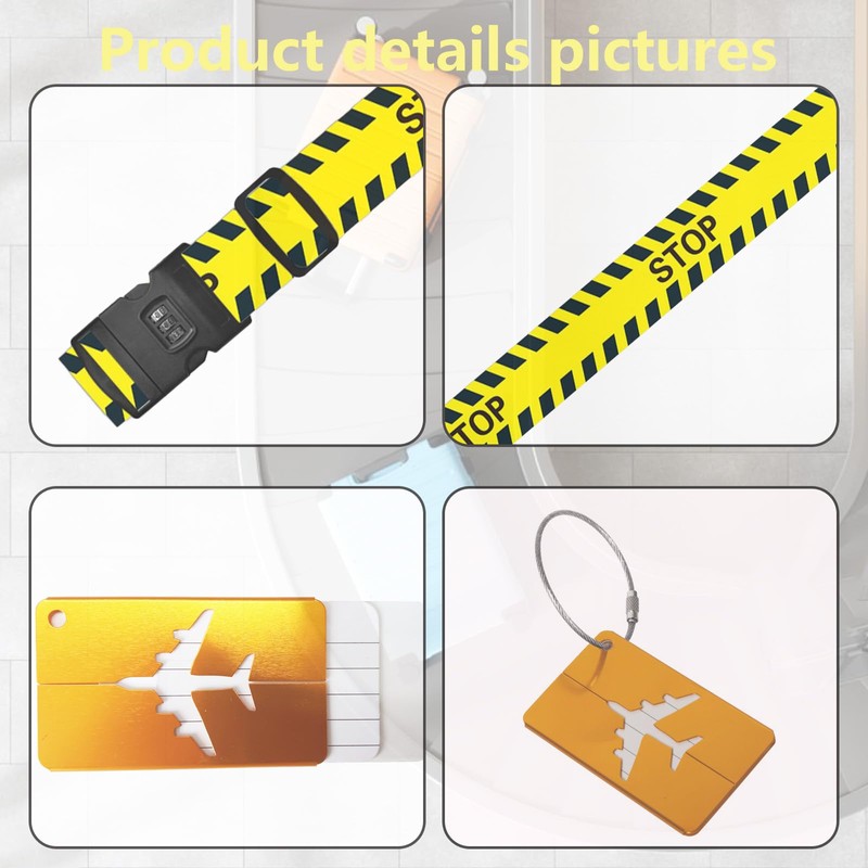 Luggage Strap with Combination Lock, Adjustable Non-Slip Luggage Strap, Long