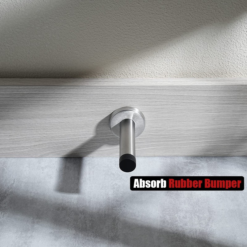 JQK Door Stopper, 304 Stainless Steel Thicken 1mm Sound Dampening