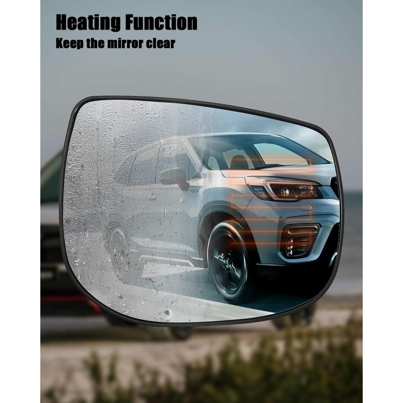 Passenger Side Mirror Glass Compatible with Subaru Crosstrek 2018 2019