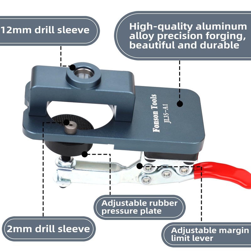 OBEST Hinge Gauge 35 mm, Concealed Hinge Gauge Door Cabinet