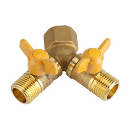 Yosoo 2 Way Double Tap Adapter G1/2 Inch Brass Outside Garden Irrigation Tap Adaptor And Hose Dual Faucet Connector