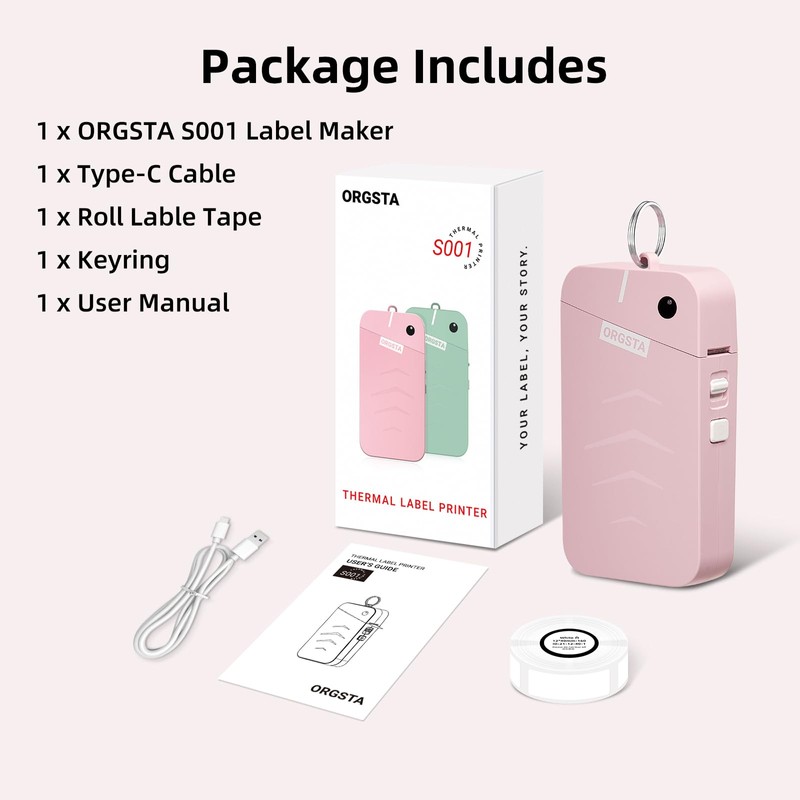 ORGSTA Label Maker, S001 Portable Bluetooth Label Maker Machine with