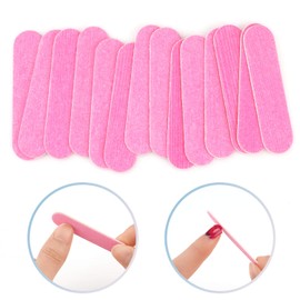 Mwoot Pack of 100 Nail Files, Double-Sided Disposable Nail Files, Professional Care Mini Nail Files, 180/240 Grit (Pink)