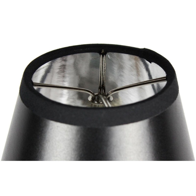Set of 6 Black Parchment Silver-Lined Chandelier Lampshade 3x5x4