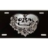 Engraved Skeleton Skull Lovers Car Tag Diamond Etched Vanity Front