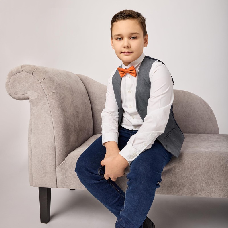 Ladeheid Children's Boys Bow Tie - Pre-Tied Adjustable Band, Matte