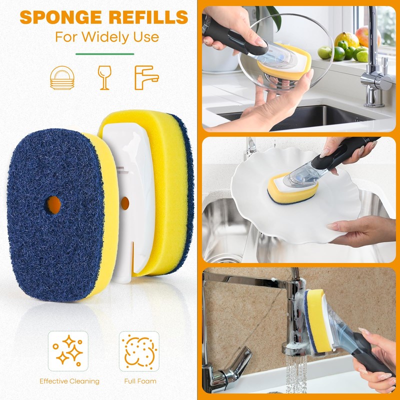 Sponge Brush Refills for OXO Soap Dispensing Dish Brush -