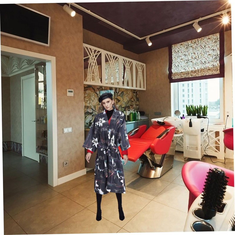 Mikinona Beauty Salon Robe Barber Supply Barber Shop Cape Easy-on/off
