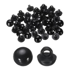 HARFINGTON - 50 botones de plástico de 0.35 pulgadas (9 mm), botón de costura redondo abovedado, accesorios de costura con vástago para chamarra, chamarra, camisa, vestidos de boda, color negro