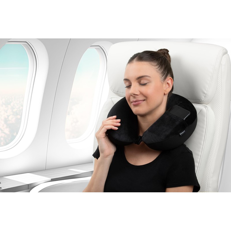 Brookstone Microbead Travel Head and Neck Pillow Lightweight and Plush