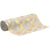 100%Mosel Table Runner, Linen Look, Natural, Pine Cones in Gold,