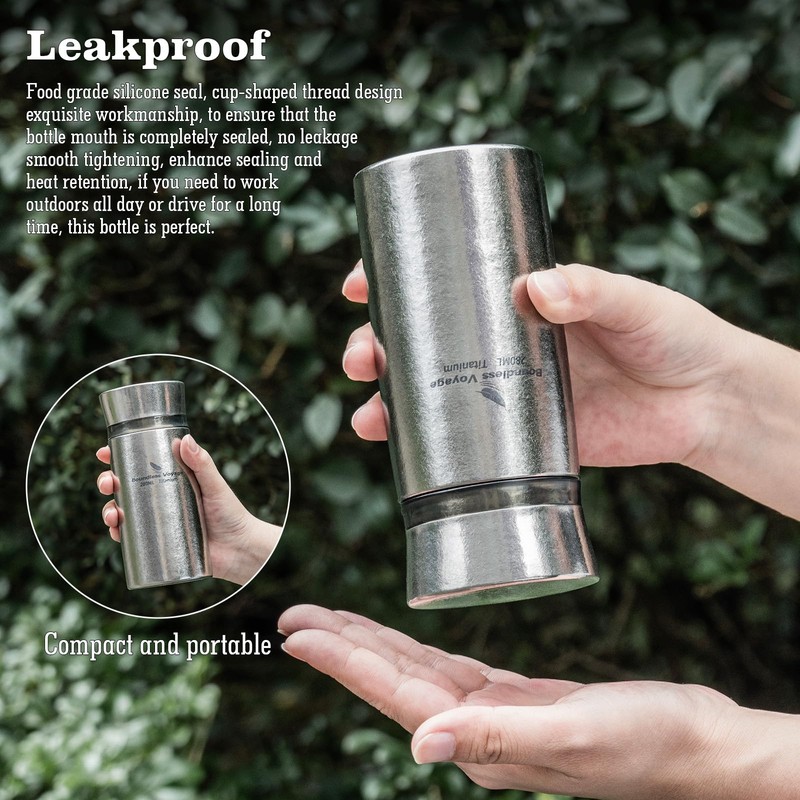 Boundless Voyage 280ml Titanium Vacuum Flask Insulated Bottle Portable Slim