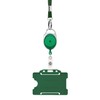 Trio Green ID Card Holder Name Plates with Lanyards Badge