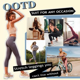 MOREFEEL 4 Pack Capri Leggings for Women with Pockets - High Waisted Capris Soft Tummy Control Yoga Pants Workout Tights