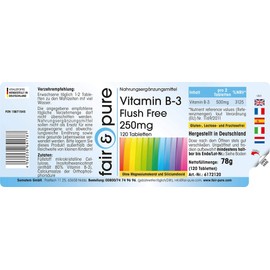 Fair & Pure® - Vitamin B3 Tablets 250 mg Flush Free - 120 Tablets - Vegan