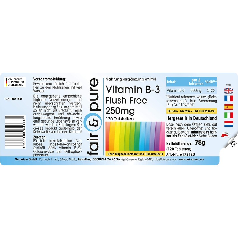 Fair & Pure® - Vitamin B3 Tablets 250 mg Flush