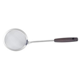 Ciieeo Stainless Steel Colander Frying Scoop Kitchen Strainer Wooden Handle Food Serving Tool Random Color