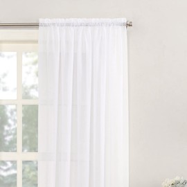 NetCurtainsUK Single Plain Voile Net Curtain Sheer Panels Slot Top Heading (White, 140cm (55'') Wide x 205cm (81'') Drop) (HMPVP01)