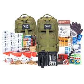 Stealth Angel 4 Person Army Green 72 Hour Emergency Kit - Survival Bag for Earthquakes, Hurricanes, and Other Natural Disasters