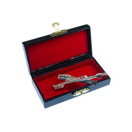 Miniblings Flute Tie Pin, Tie Holder, Flautist Music Silver + Box, Handmade Fashion Jewellery, Men's Jewellery, Tie Clip, Metal