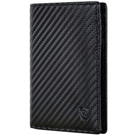 VON HEESEN® Men's Leather Wallet with Coin Compartment and RFID Protection, Genuine Leather Wallet for Men and Women, Wallet, carbon black, Without coin compartment, Without coin compartment