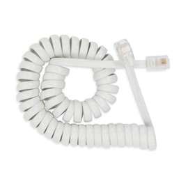 SAISN Telephone Handset Cord Modular Coiled Phone Curly Cable (15 Feet, White)