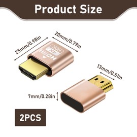 2 PCS HDMI Dummy Plug, 4K@60Hz Display Emulator, Headless Virtual Screen Adapter Compatible with Windows Mac OSX Linux GPU Enable for Remote Desktop Cryptocurrency Mining Game Streaming VR Server Use
