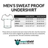 Sweatproof Undershirt for Men, Crew Neck, White, Sweat Pads (Medium)