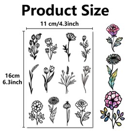 CRASPIRE Flower Clear Stamps for Card Making Wildflower Rubber Stamp Spring Scenery Reusable Transparent Stamp Seal Crafting DIY Scrapbooking Photo Album Decorations Art Flowers Background Summer