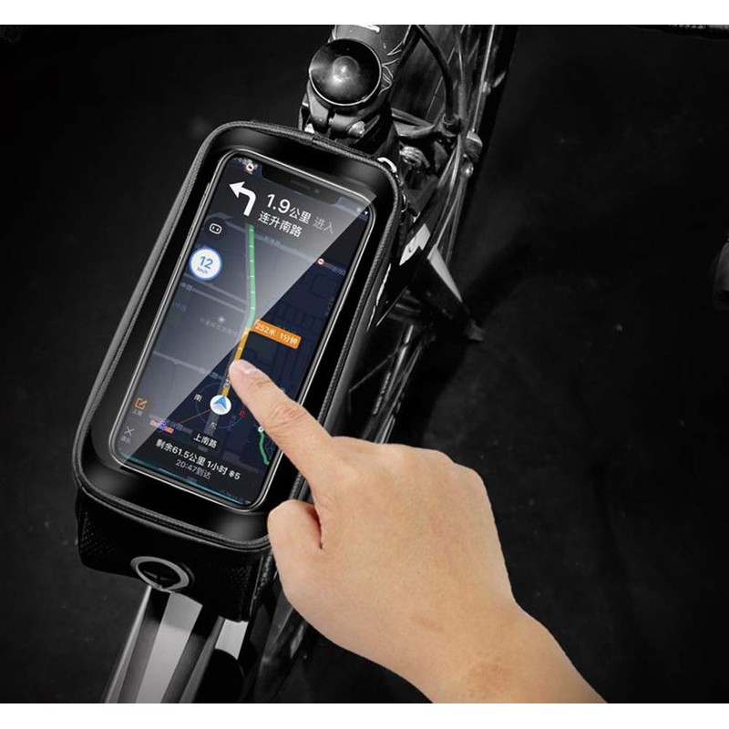 WILD MAN Rainproof Bicycle Front Frame Bike Bag with Touch