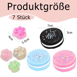 Pack of 7 Cat Paws Squishy Squeeze Toy Suit Concentration Promotes Attention for Kids, Men and Women Relaxation at Home, Office, School