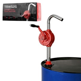 TERA PUMP Steel Rotary Action Hand Pump Fits 15, 30, 55 Gallon Containers With Included 2 inch Bung Adapter - Pump Up To 10 Gallons Per Minute By Hand, No Electricity