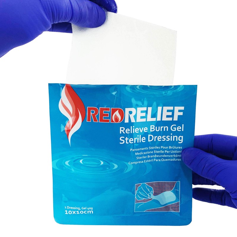 RedRelief Emergency 10x10cm Burn Dressing - Cools, soothes and relieves