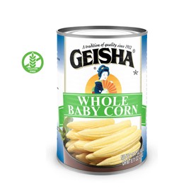 GEISHA Whole Baby Corn 14.11 oz (Pack of 12), Young Corn| Zero Trans Fat – Zero Saturated Fat – Good Source of Fiber – No Sugar Added – Gluten Free
