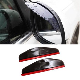 YYTQP 2 PCS Car Exterior Rearview Mirror Rain Eyebrow, Rain Visor Guard, Reflective Protection Divert Rainwater Decoration for All Seasons, Universal for Car Truck (Black)