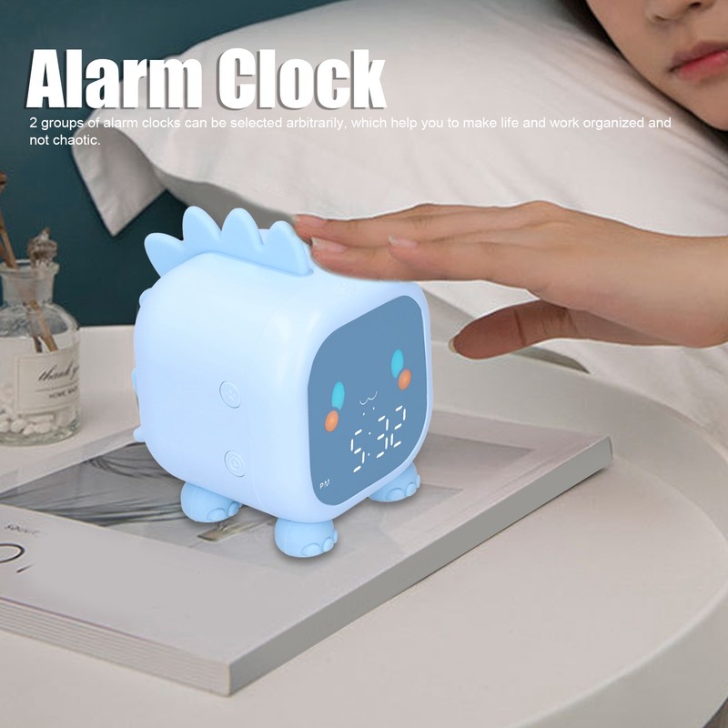 LED Alarm Clock Mini Portable Voice Control Temperature Display USB