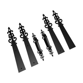 CCJH Garage Door Decorative Hinge Handle Hardware Kit Solid Metal Screw Mount Carriage House Door Accents (4 Hinges 2 Handles)