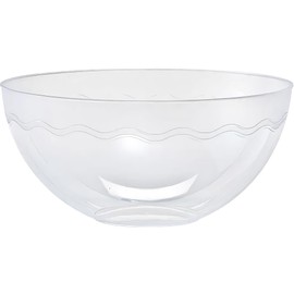 Premium Clear Heavy Weight Plastic Wave Serving Bowl - 100oz (1 Pc.) - Elegant, Durable & Reusable - Perfect for Party, Buffet, Catering & Home Use