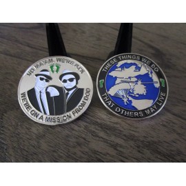 USAF AFSOC PJ Pararescue Blues Brothers Mission From DoD Challenge Coin