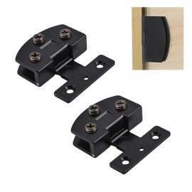 UFURMATE Door Hinge, 2Pcs Unilateral Adjustable Glass Door Clamp Hinges Zinc Alloy Side-Mount Pivot Hinges 90 Degree Black Clip Hinge Replacement Parts for 5-8mm Frameless Glass Cabinet Door