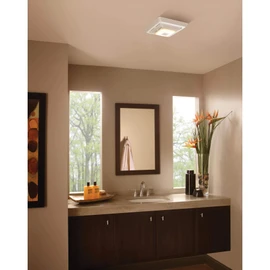Broan-NuTone NuTone FG800SPKS Bluetooth Speaker Bathroom Exhaust Grille Cover with LED Light Bath Fan, White