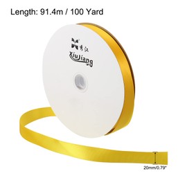 PATIKIL 0.79 Inch Wide 100 Yards Satin Ribbon, Solid Crafts Roll for Party Home DIY Wrapping Decoration Yellow
