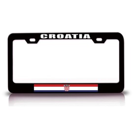 Custom Brother - Croatia Country w/Flag Metal Car SUV Truck License Plate Frame Bl e19