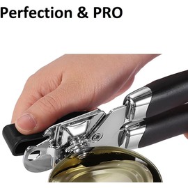 Seamless can Opening! Our Manual tin Opener ensures Easy use with a Smooth Edge, Good Grip, and Large Turning knob. Ideal for Seniors with Arthritis. Stylishly Functional in Sleek Black