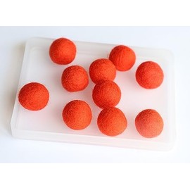 Wool Felt Pom Balls Orange Craft Supplies for Garland Baby Montessori Cat Mobile Poms Project | 20mm Diameter Bulk Home Crafts Activity | Mini Felt Factory