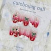 Christmas handmade nail tips - Square M / 크리스마스 소복소복
