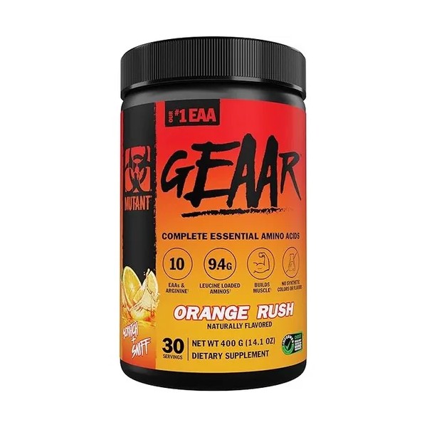 Aminoácidos Eeas Mutant Geaar Electrolitos 30 Servicios Sabor Orange Rush