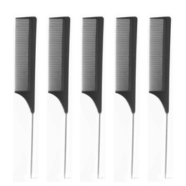 5 Pc Tail Comb. Hairdressing Comb Fine Tooth Comb Metal End Rat Tail Hair Comb. Parting Comb Hair Comb For Use As Styling Comb Highlighting Comb With Metal Comb Pin Tail. 5 Per Set. (Mixed)